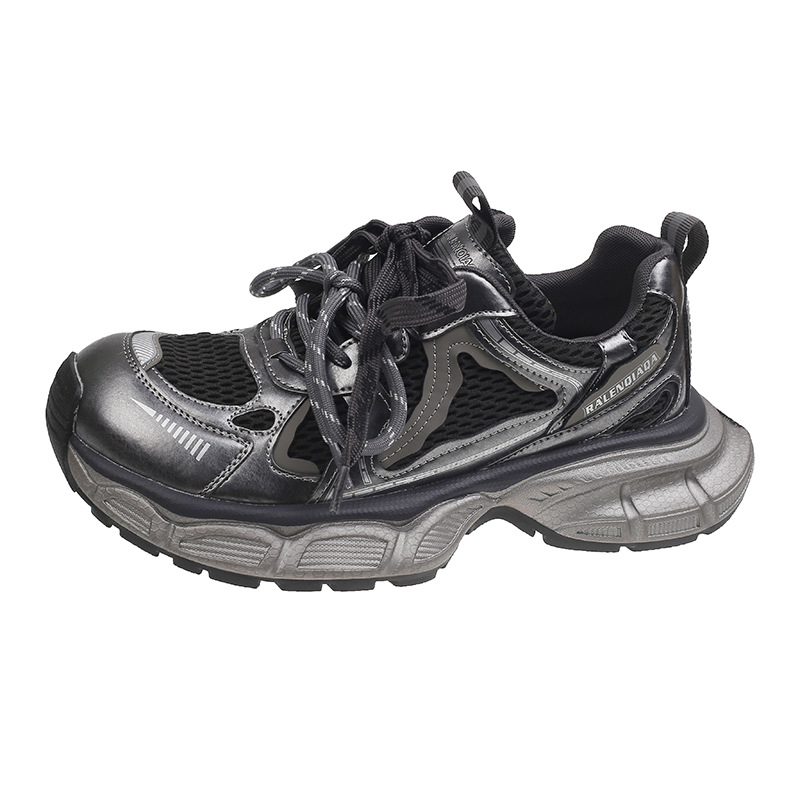 Ženske tenisice dad shoes, gornji dio od kože + umjetne kože + platna; prozračene; okrugli vrh; debeli potplat; gumeni potplat