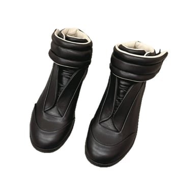 Unisex υψηλά αθλητικά παπούτσια με επάνω από βοϊνό δέρμα, Velcro κλείσιμο, PU μεσόπατος, αντιολισθητική καουτσούκ σόλα, εσωτερικό από δέρμα προβάτου