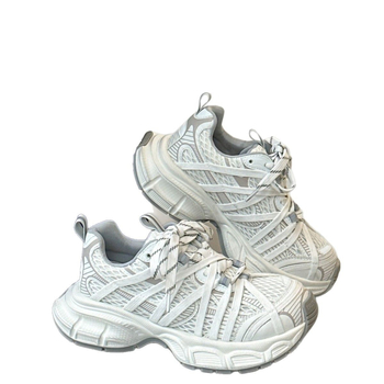 Ženske dad shoes tenisice s gornjim dijelom od prave kože, okrugli vrh, srednja visina pete 3-5 cm, vezanje na šnure