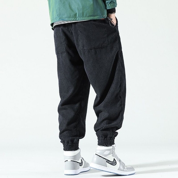 Muške corduroy jogger hlače, labav kroj, srednji pojas, za sve sezone