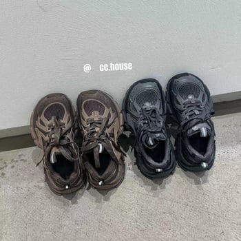 Γυναικεία παπούτσια τύπου dad με φαρδιά σόλα – επάνω μέρος από split leather, εσωτερικός χώρος από mesh, κορδόνια, καουτσούκ σόλα, διαπνοή και ελαφρύς σχεδιασμός.