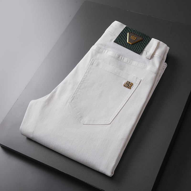 Muške traperice s ravnim krojem, mikroelastični denim, srednji dio struka, oprani efekt, 98,2% pamuka