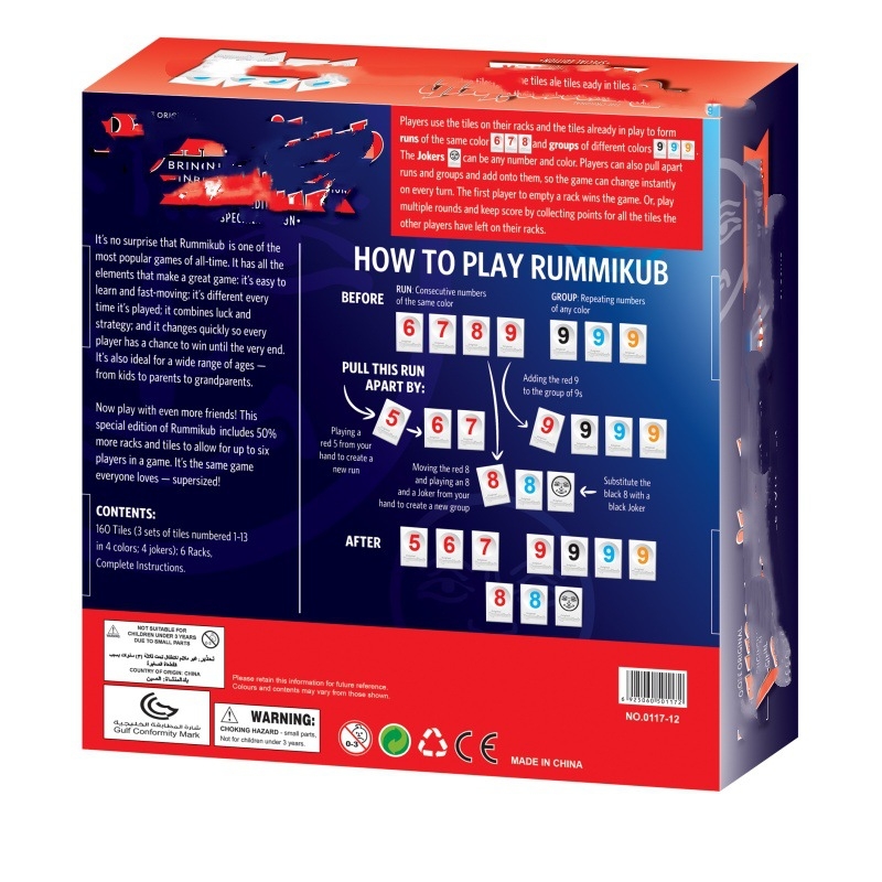 Rummikub stil stolna igra za djecu – puzzle, plastični i papirnati dijelovi, potiče kognitivni razvoj i koordinaciju ruka-oko