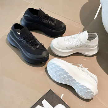 Női sportcipő PU hálós felsőrésszel, platforma 6–8 cm, EVA talp, belső talp műbőrrel