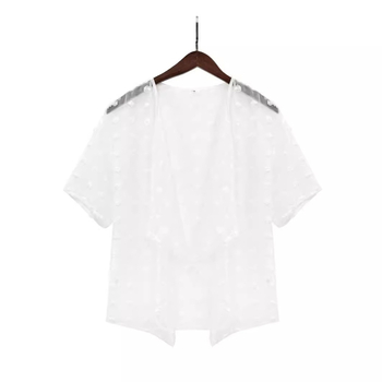 Tencel-keverék ing, egyszínű, laza szabású, rövid ujjú, gallér nélküli