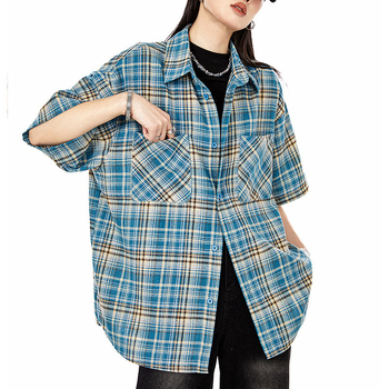 Košulno-kardigan s kratkim rukavima, prugasti uzorak, retro stil, slobodan kroj, rever-rever, jednodobno kopčanje, srednja duljina