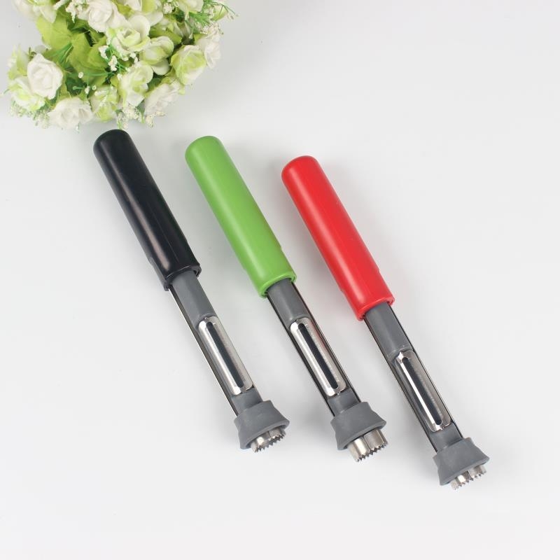 Két az egyben alma- és körte magkezelő és hámozó, rozsdamentes acélmaggal, ABS tokkal, multifunkcionális gyümölcs-konyhai eszköz