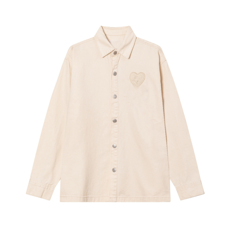 Polo majica s izšivkom srca i tekstualnim uzorkom, unisex slobodan kroj, pamuk 95%+