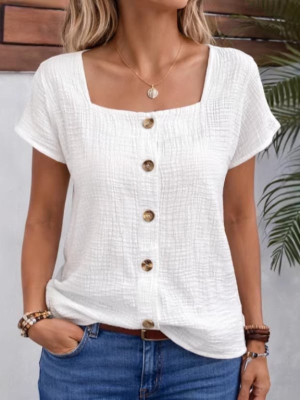 Bluza u stilu kardigana s kvadratnim izrezom, kratkim rukavima, patchwork detaljem, mješavina poliestera i elastana