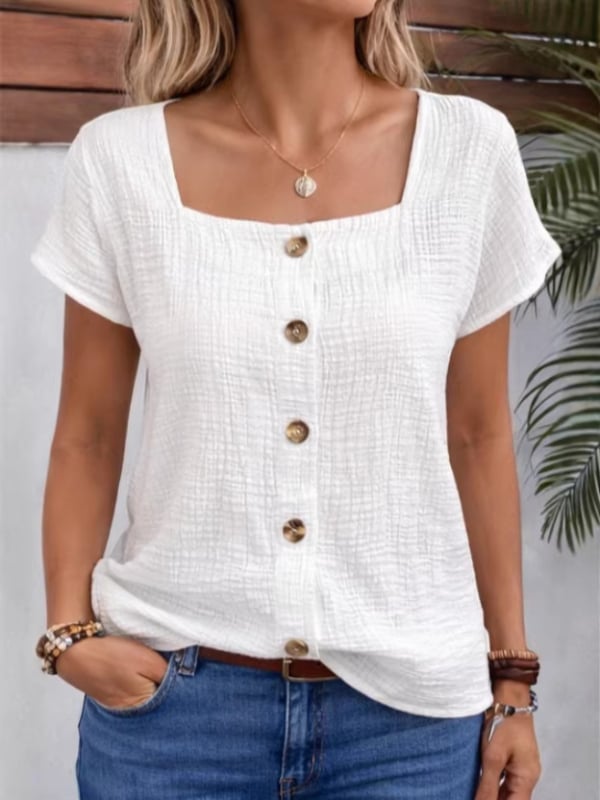Bluza u stilu kardigana s kvadratnim izrezom, kratkim rukavima, patchwork detaljem, mješavina poliestera i elastana