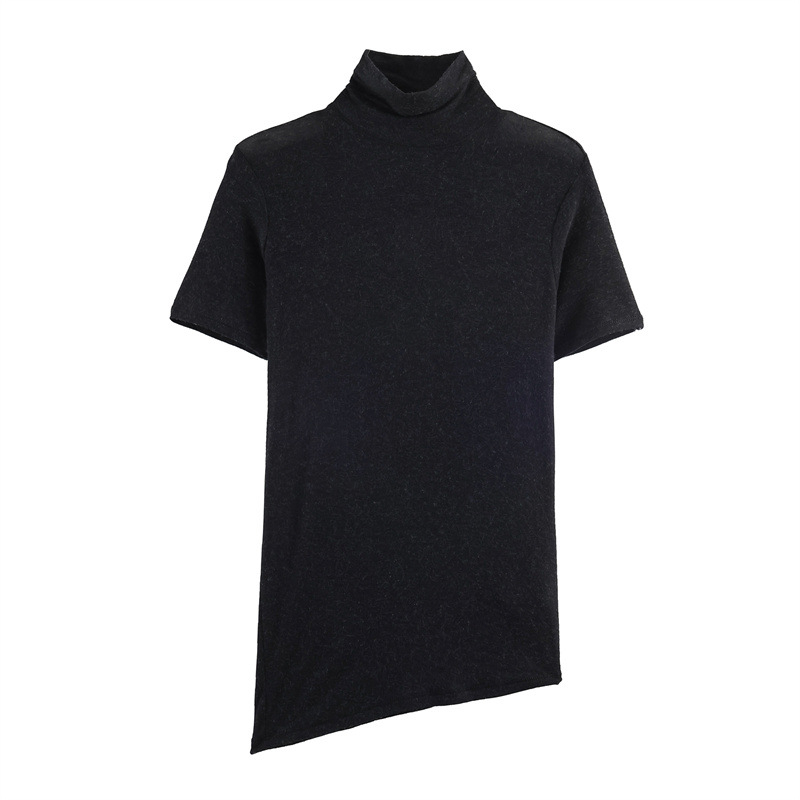 Tricou cu mânecă scurtă, guler rotund, stil casual cu umeri înclinați, 70–80% poliester, spălare prin acid