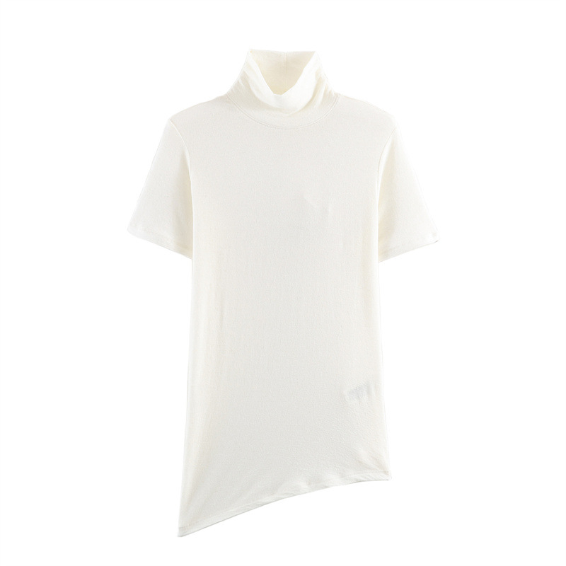 Tricou cu mânecă scurtă, guler rotund, stil casual cu umeri înclinați, 70–80% poliester, spălare prin acid