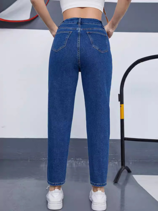 Traperice visokog struka i uskog kroja, denim, normalne debljine, bez glačanja
