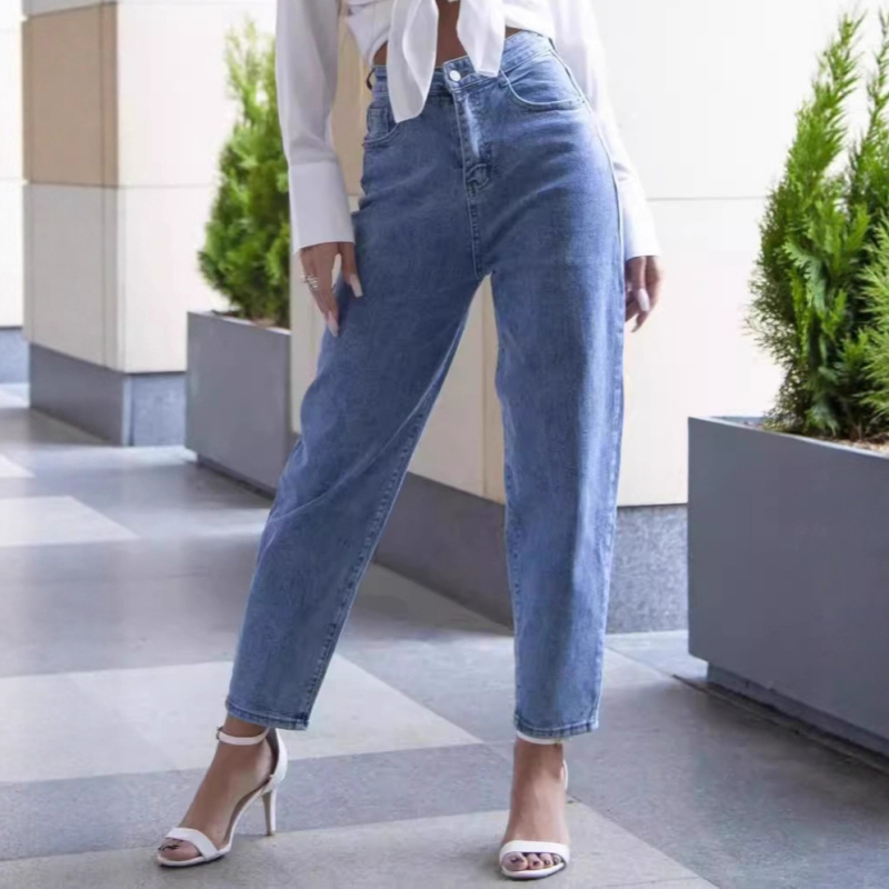 Traperice visokog struka i uskog kroja, denim, normalne debljine, bez glačanja