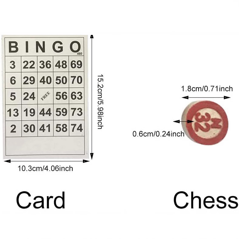 Joc de Bingo din hârtie pentru divertisment în interior — Interactiv, Dezvoltare intelectuală, Învățare practică, Pachet OPP inclus