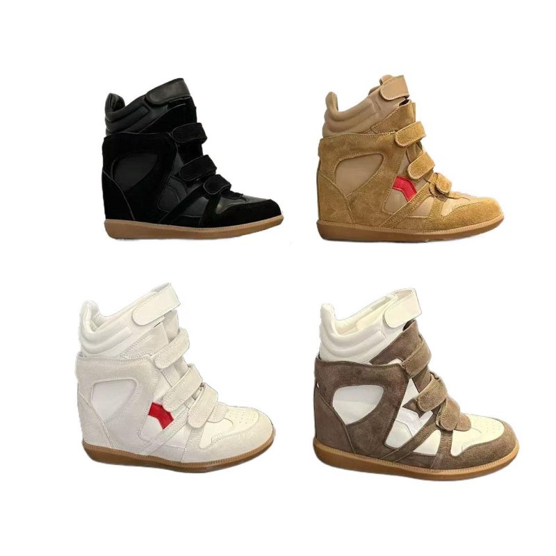 Ženske tenisice s povećanjem visine, PU gornji dio, kožna unutrašnjost, Velcro zatvarač, gumeni potplat