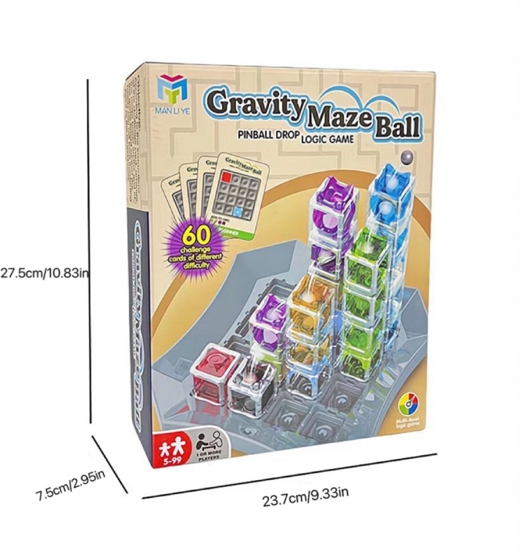 Bethburg Gravity Maze stolna logička igra s labirintom kuglica, 3D dizajn, plastična konstrukcija, za djecu