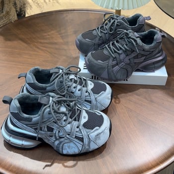 Női PU felsővel sportcipő, magasságot növelő, elülső fűzővel