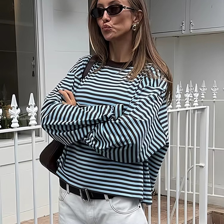 Košulja - ulični trendsetter, okrugli vrat, dugi rukavi, slobodan kroj, otisak