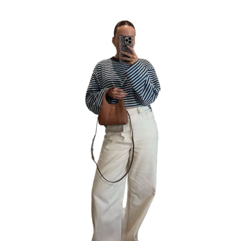 Košulja - ulični trendsetter, okrugli vrat, dugi rukavi, slobodan kroj, otisak