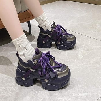 Női európai stílusú dad shoes, textil felső, PU talp, fűzős záródás, mindennapi stílus, téli–tavaszi–ősz szezonokra