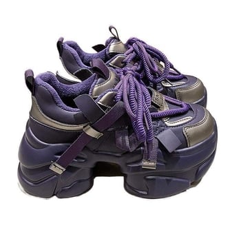 Női európai stílusú dad shoes, textil felső, PU talp, fűzős záródás, mindennapi stílus, téli–tavaszi–ősz szezonokra