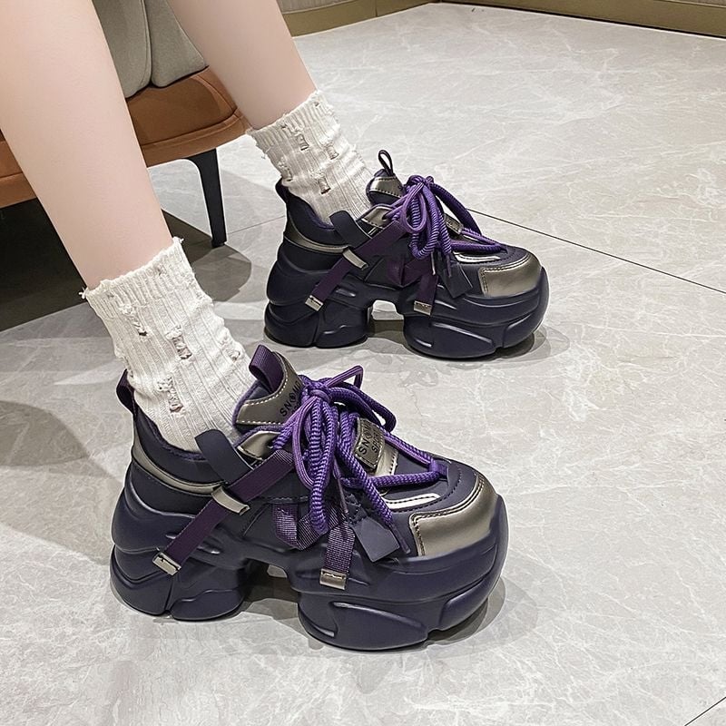 Női európai stílusú dad shoes, textil felső, PU talp, fűzős záródás, mindennapi stílus, téli–tavaszi–ősz szezonokra