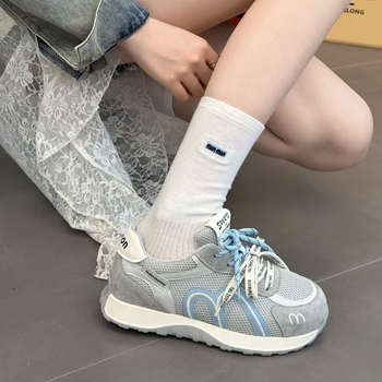 Pantofi damă fără toc, patchwork, vârf rotund, exterior din piele dublă și piele artificială, talpă din cauciuc, închidere cu șireturi în față