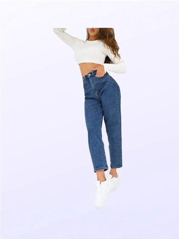 Ženske traperice, visoki pojas, ravni kroj, denim, 80–90% poliester, ljeto 2026