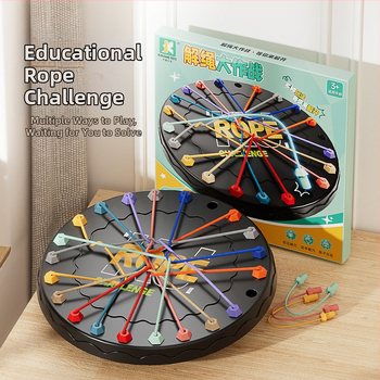 Kötél megoldó logikai társasjáték gyerekeknek – oktató jellegű, fejleszti a kognitív képességeket, kéz- és szem-koordinációt, interaktív szülő–gyermek játék, műanyag