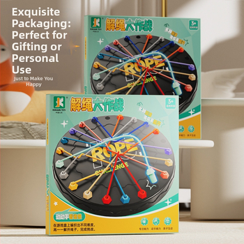 Kötél megoldó logikai társasjáték gyerekeknek – oktató jellegű, fejleszti a kognitív képességeket, kéz- és szem-koordinációt, interaktív szülő–gyermek játék, műanyag