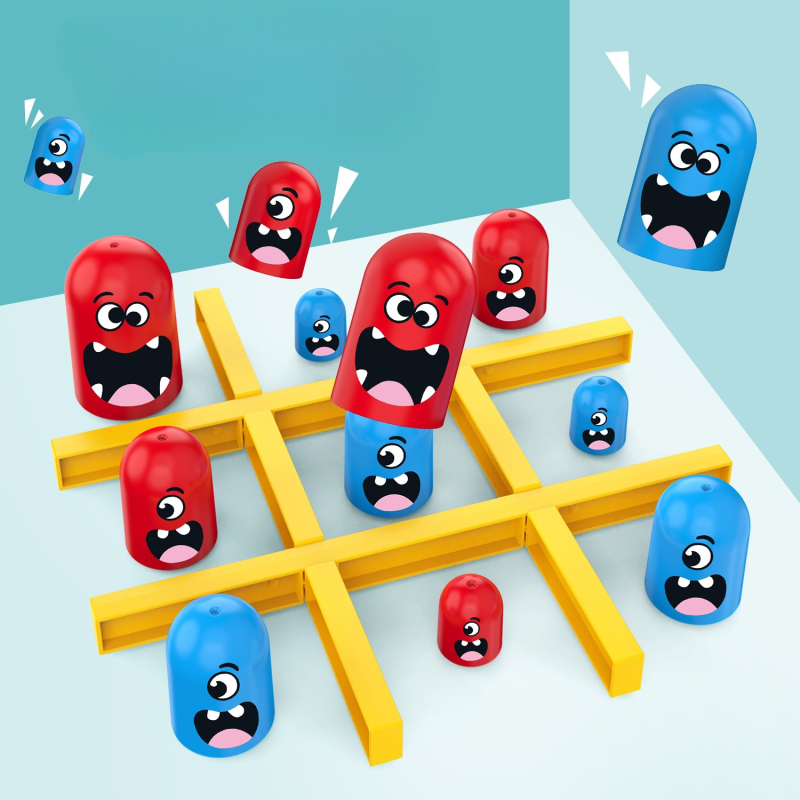 Gyerekeknek szóló Tic Tac Toe játék — Műanyag harci játék darabokkal, Játék darabok (Korosztály: 7–14, 15–35; Eredet: Guangdong; Anyag: Műanyag; Klaszifikáció: Játékelemek; Különleges jellemzők: Harci játék)
