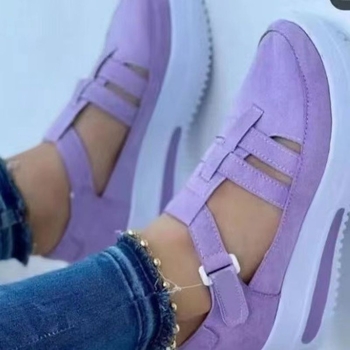 Sportske casual tenisice s Velcro zatvaranjem, klinasti pet 3–5 cm, gornji dio od tkanine, okrugla špička