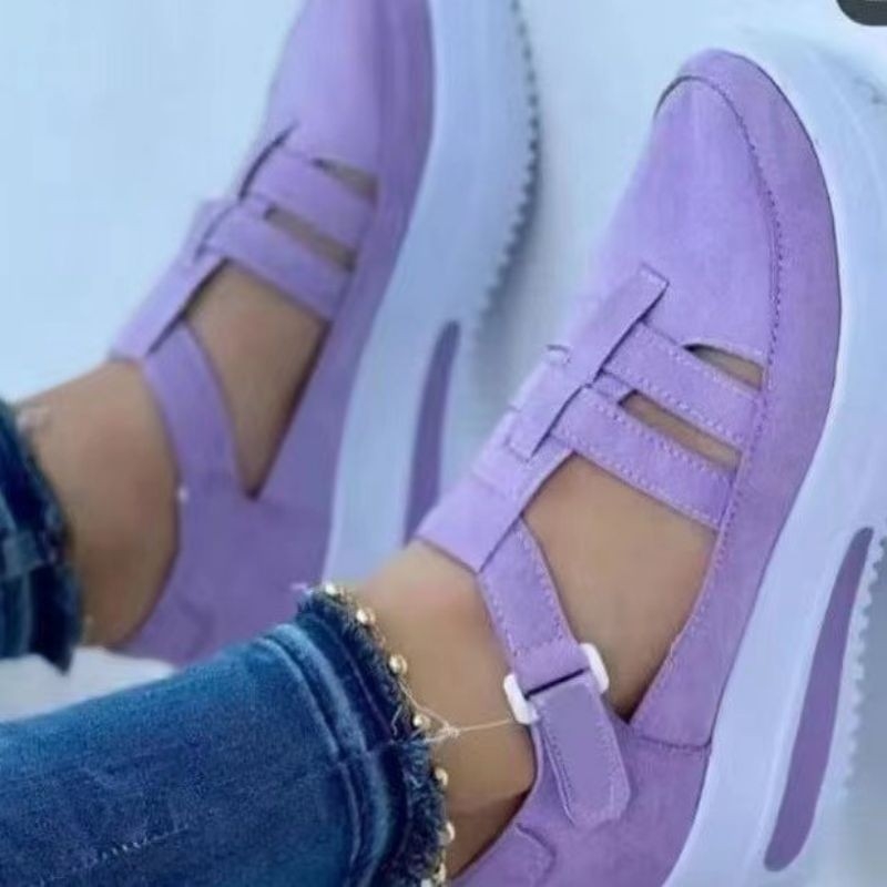 Sportske casual tenisice s Velcro zatvaranjem, klinasti pet 3–5 cm, gornji dio od tkanine, okrugla špička