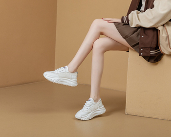 Pantofi damă cu platformă, partea superioară din piele dublă, vârf rotund, toc de 6–8 cm, masaj, deodorare și absorbție a șocurilor, pentru toamnă și iarnă