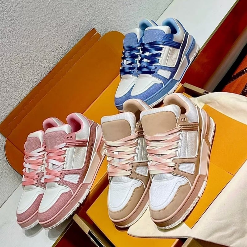 Ženske kožne casual tenisice s platformom, blok boja, vezanje, gumeni potplat