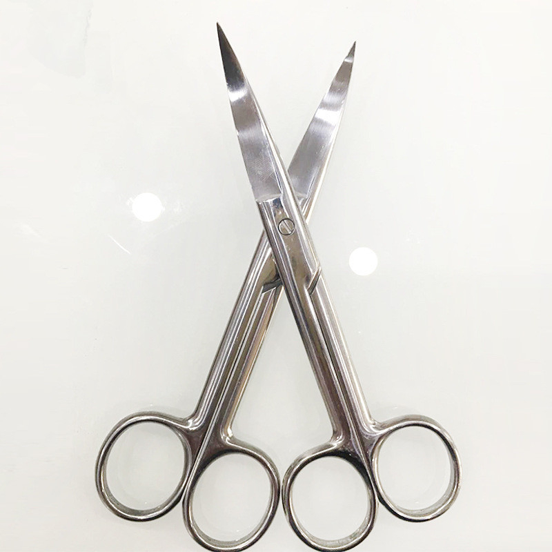 Zakrivljene kozmetičke škare za obrve i trepavice, oštrim vrhom – nehrđajući čelik