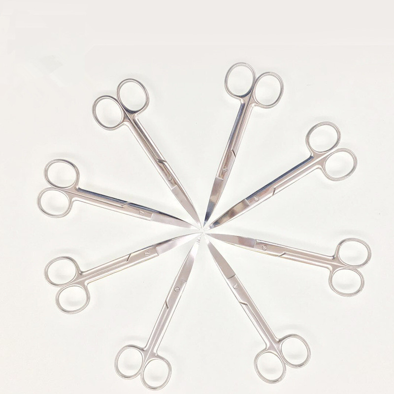 Zakrivljene kozmetičke škare za obrve i trepavice, oštrim vrhom – nehrđajući čelik
