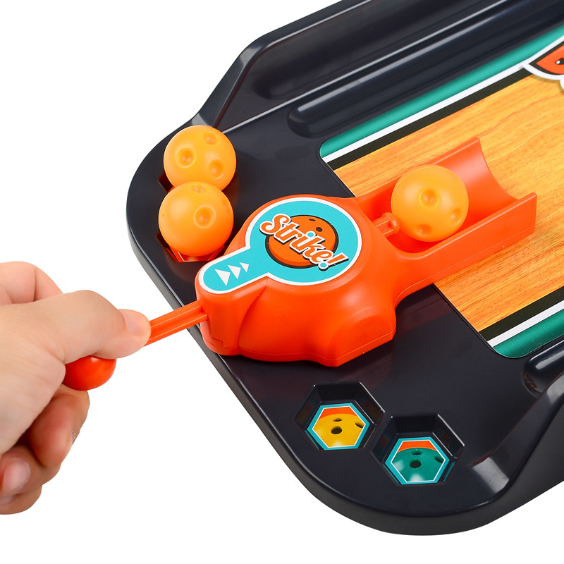 Joc de bowling pe masă pentru copii — plastic, pentru interior, vârsta 4–6 ani, ambalaj cu cutie colorată, certificare 3C: 2020152205029667.