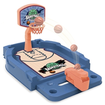 Jucărie de birou cu baschet activată prin deget — funcție puzzle, din plastic, pentru copii 4–6 ani