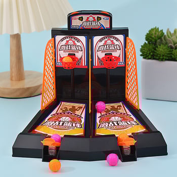 Joc de baschet pe masă pentru doi – interactiv pentru familie, jucărie din plastic, antrenament mental prin acțiuni manuale, pentru copii 7–14 ani