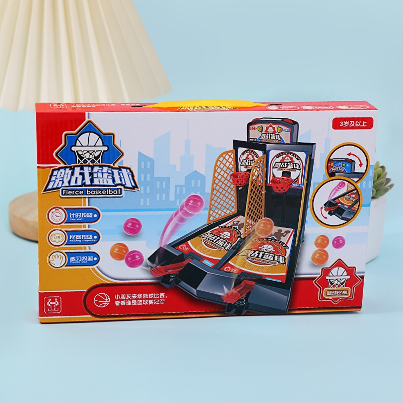 Joc de baschet pe masă pentru doi – interactiv pentru familie, jucărie din plastic, antrenament mental prin acțiuni manuale, pentru copii 7–14 ani