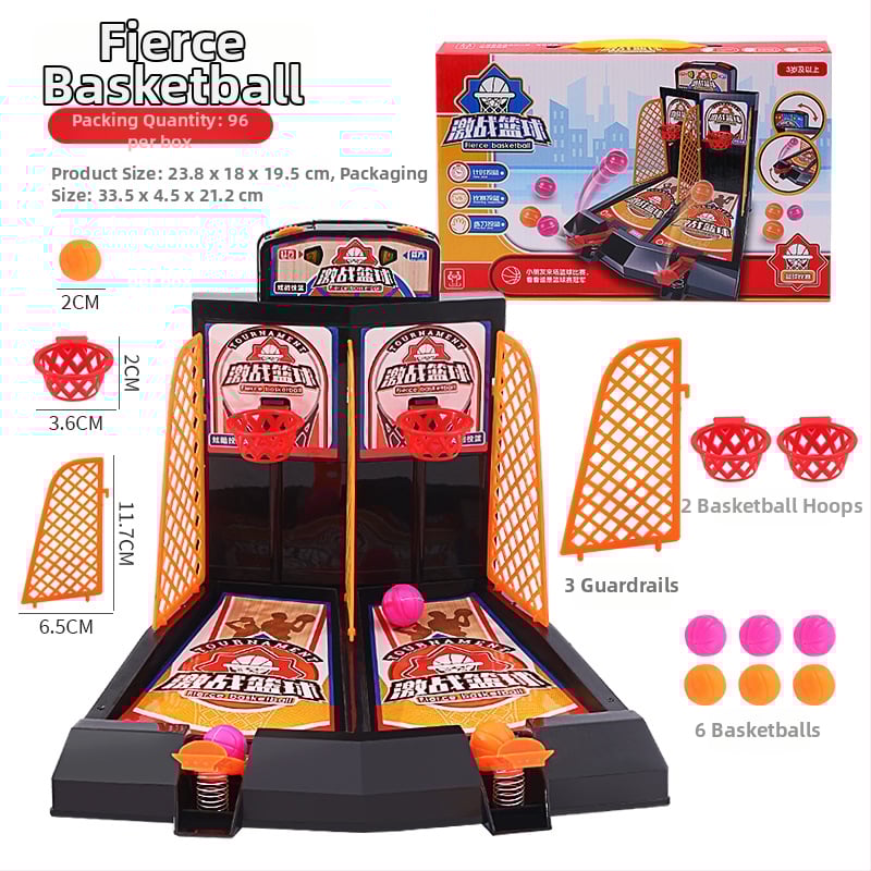 Joc de baschet pe masă pentru doi – interactiv pentru familie, jucărie din plastic, antrenament mental prin acțiuni manuale, pentru copii 7–14 ani