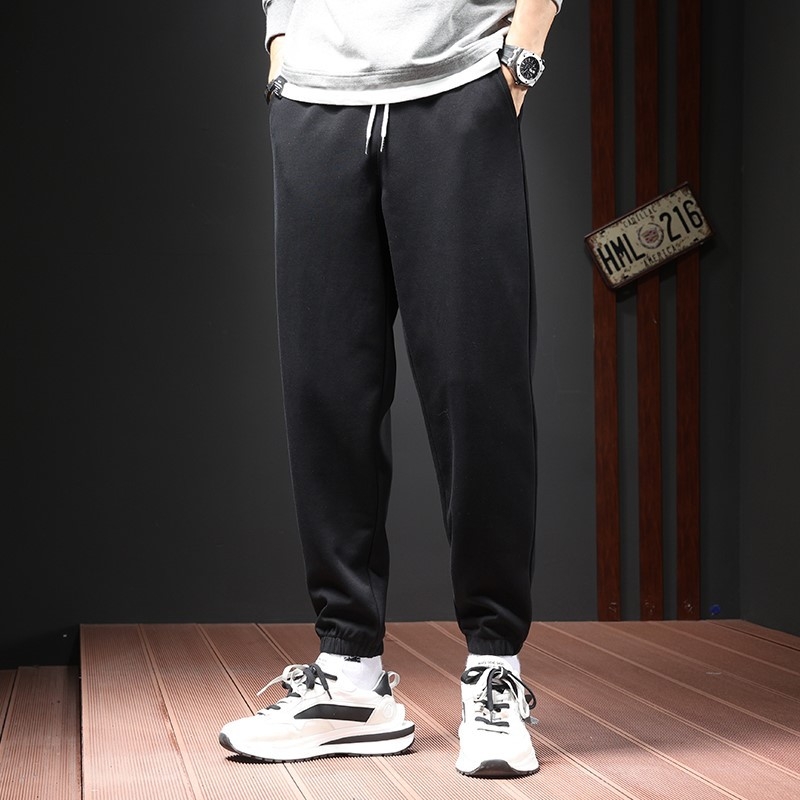 Pantaloni casual bărbați cu croi drept, căptuți cu fleece, talie medie, țesătură poliesterică, pentru toamnă.