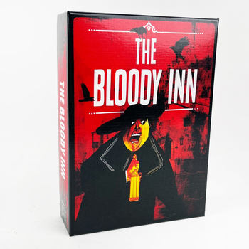 Joc de societate cu gestionare a mâinii – Bloody Inn – cărți din hârtie; pentru vârsta 14+; tineri 15–35 ani.