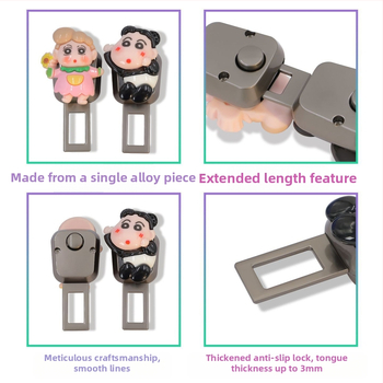 Clip de siguranță auto cu design drăguț de desen animat, extensie interioară, suport reglabil pentru centură, reducere a zgomotului