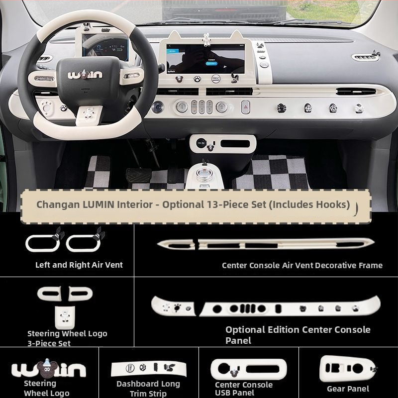 Changan Lumin súprava vnútorného obloženia – plastový panel palubnej dosky a interiéru, bez loga, kód produktu 517377664180