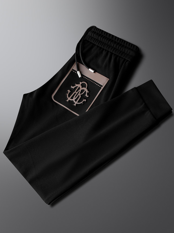 Muške casual sports hlače s geometrijskim printom, debele za zimu, slim fit, srednji porast, poliester 95%