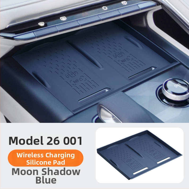 Mangniu силиконова безжична подложка за зареждане – антихлъзгащ защитен под за автомобилен интериор, модел Extreme Krypton 001, съвместима с 26 модела Zeekr 001