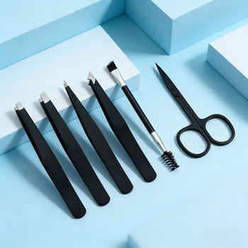 Tongfei комплект за оформяне на вежди от неръждаема стомана с щипка за вежди 14G, пинсета и ножици